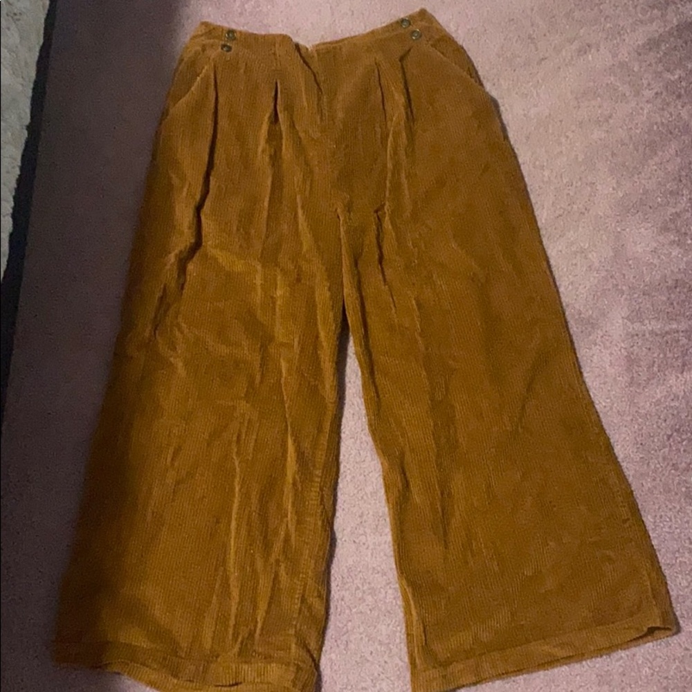 Brown wide leg corduroy pants